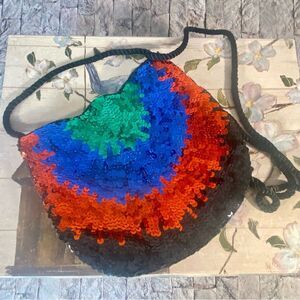 La Regale Sequins Vintage Evening Bag Mini Bag with Shoulder Strap